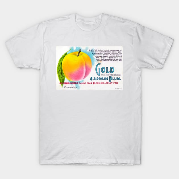 Gold Plum Ad T-Shirt by WAITE-SMITH VINTAGE ART